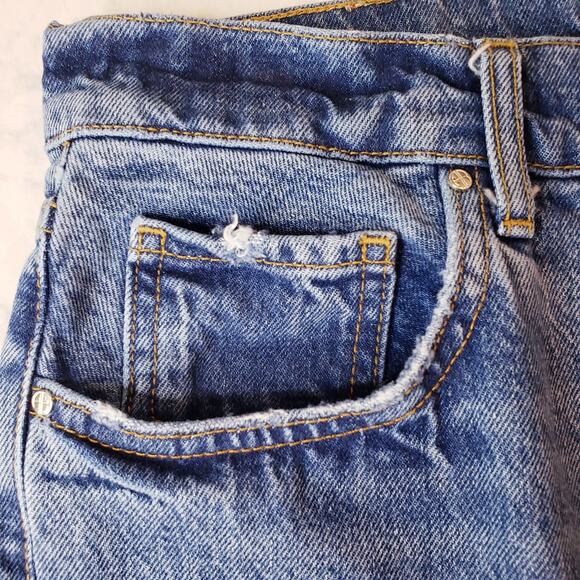ANINE BING Sonya High Rise Straight Leg Jeans Raw Hem Women's Size 30 - Picture 5 of 16